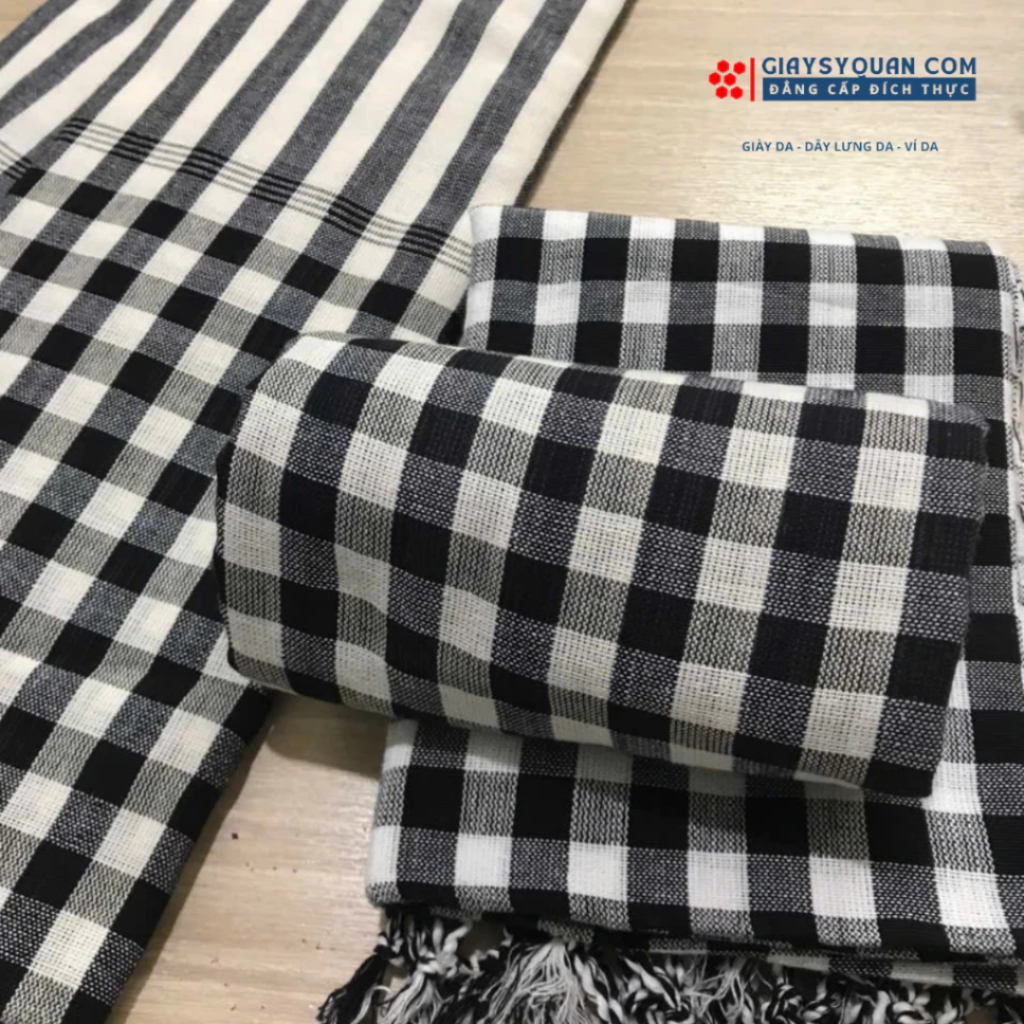 Khăn Rằn Cao Cấp Ô Vuông Lớn Chất Liệu 100% Cotton Mềm Mại