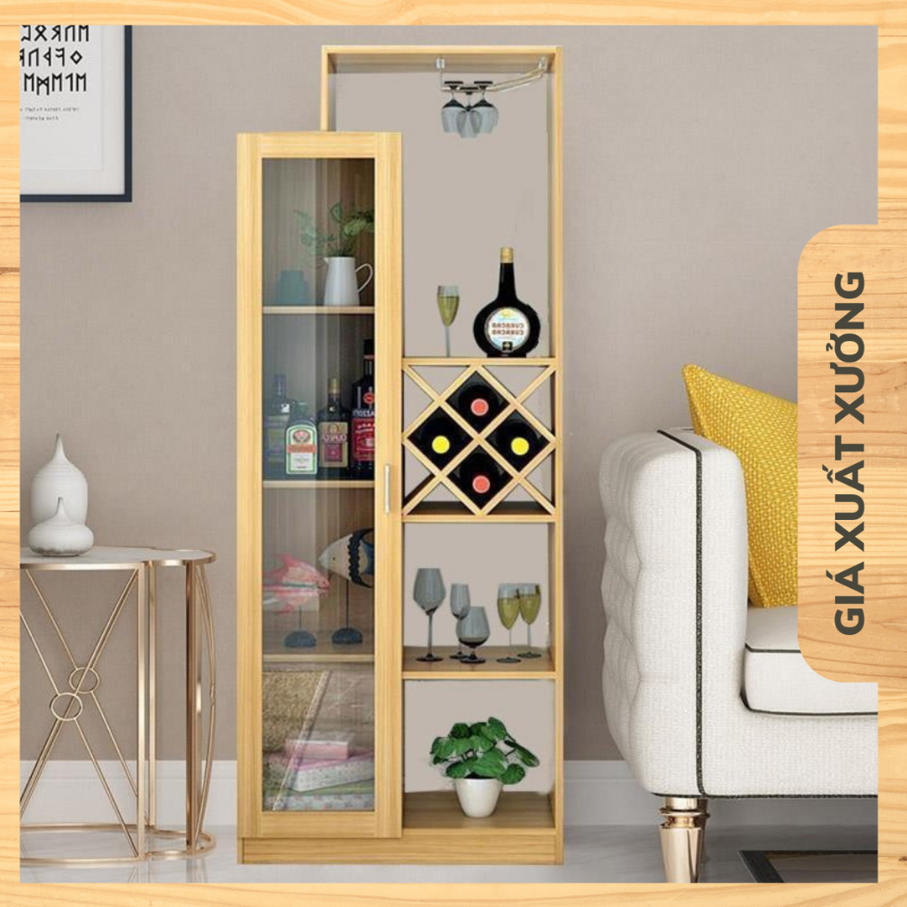 Tủ Kệ Trưng Bày Rượu, Rượu Vang Cánh Kính Cao 180cm Gỗ MDF Chống Ẩm ...