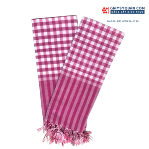 Khăn Rằn Nam Bộ Loại Tốt, Màu Hồng - Trắng Khổ Lớn 160X60 cm