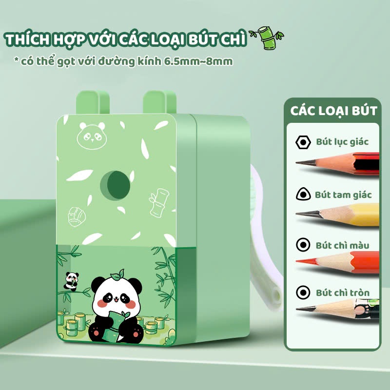 Gọt Bút Chì Tự Động, Máy Gọt Bút Chì Quay Tay Hoạt Hình Độc Lạ Cute Sắc Bén Tiện Lợi