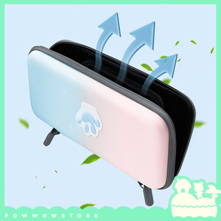 Túi Đựng Nintendo Switch Oled/V1/V2/Lite - Da PU Chống Thấm, Họa Tiết Chân Mèo, Bên Trong Lót Vải Mềm, 26x12.5x4cm/23.5x