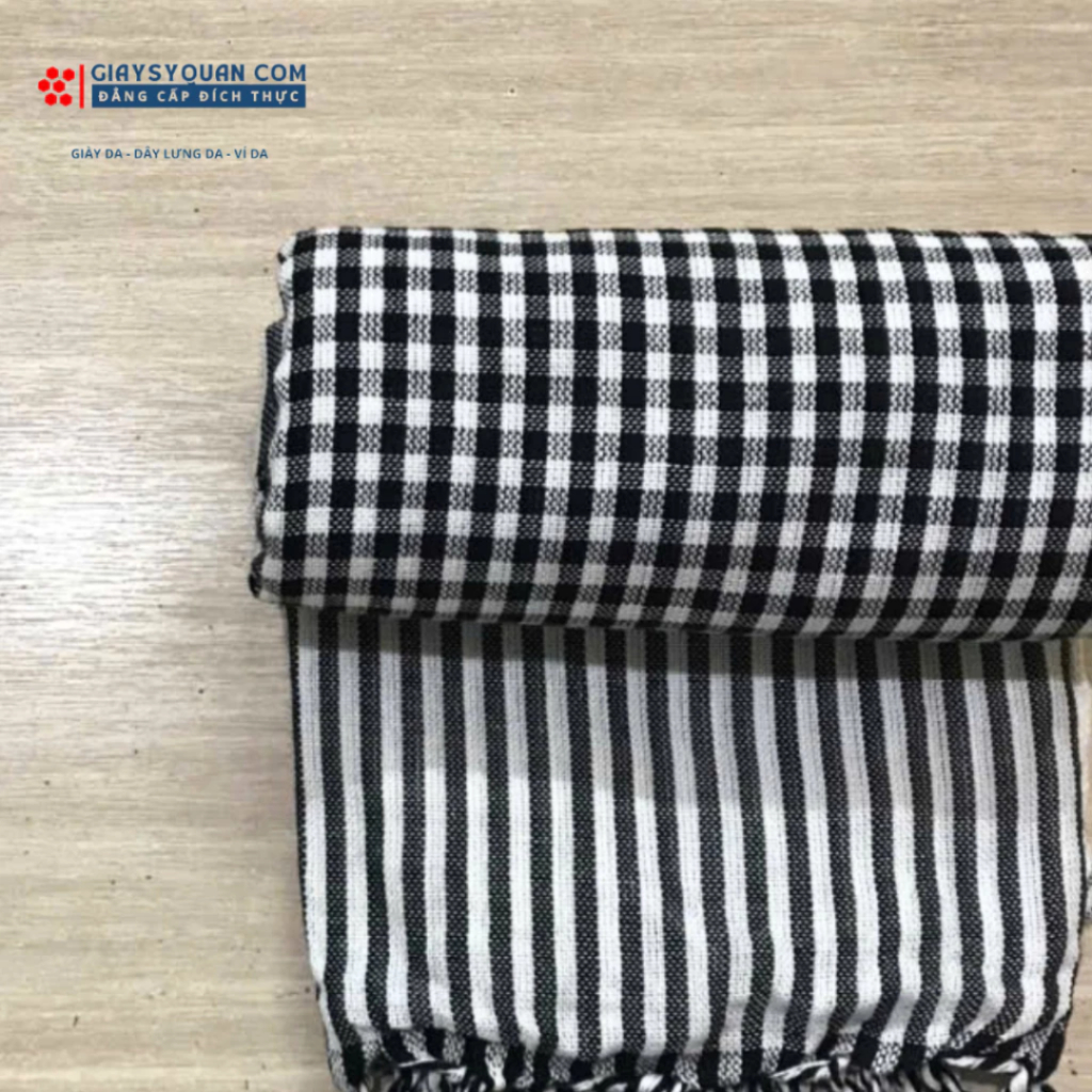 Khăn Rằn Cao Cấp Ô Vuông Nhỏ Chất Liệu 100% Cotton Mềm Mại