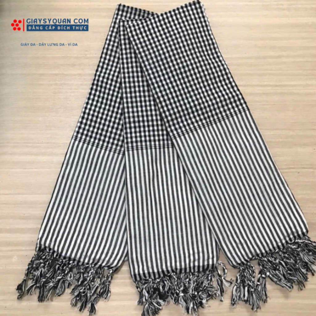 Khăn Rằn Cao Cấp Ô Vuông Nhỏ Chất Liệu 100% Cotton Mềm Mại
