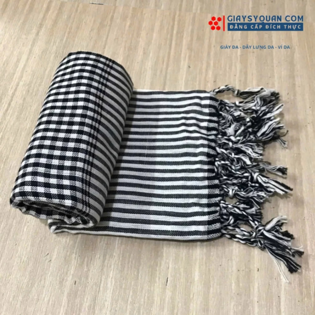 Khăn Rằn Cao Cấp Ô Vuông Nhỏ Chất Liệu 100% Cotton Mềm Mại
