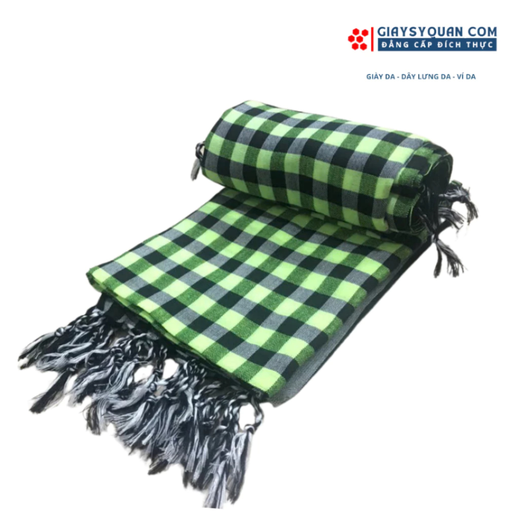 Khăn Rằn Nam Bộ Loại Tốt, Màu Xanh Lá - Đen Khổ Lớn 160X60 cm