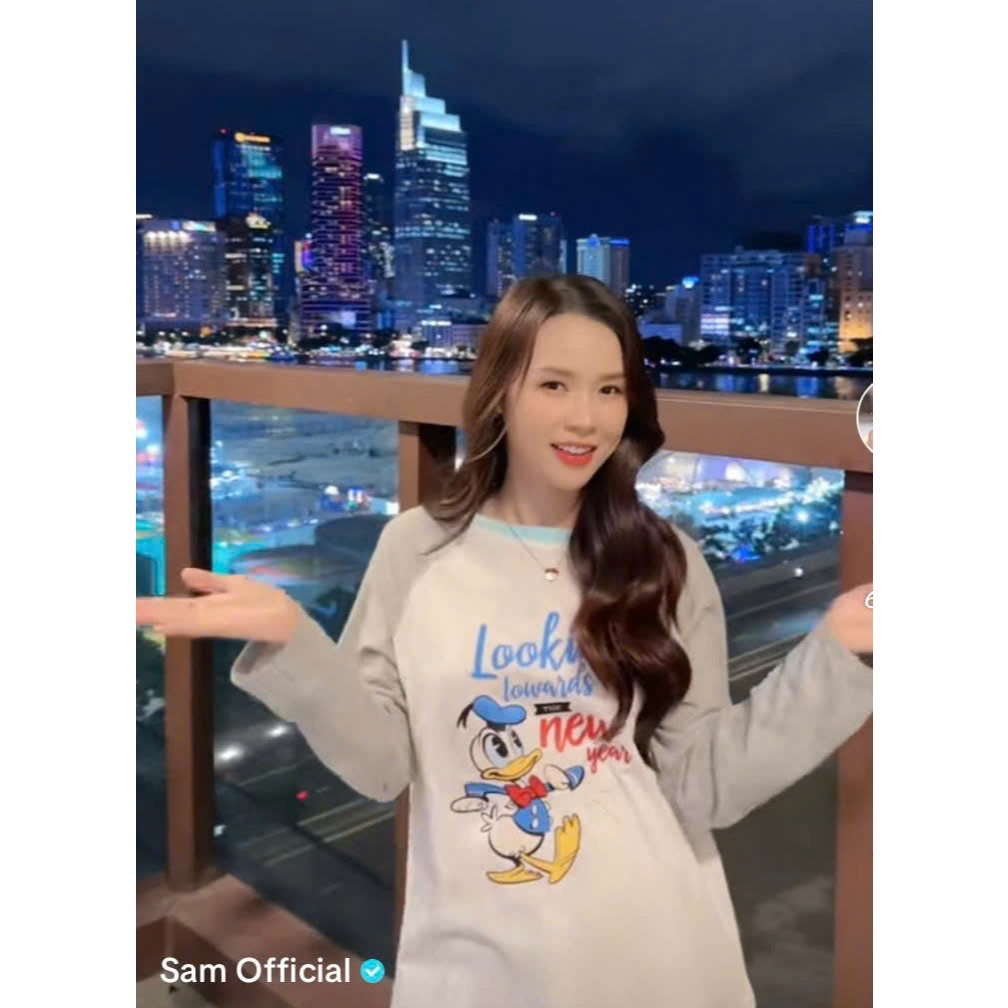 Áo dài tay phối màu Trắng Xám in hình JULY fashion2023, Áo thun nữ tay dài phối màu chất Cotton xược form rộng dáng dài