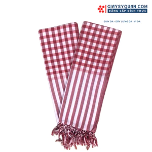 Khăn Rằn Nam Bộ Loại Tốt, Màu Đỏ - Trắng Khổ Lớn 160X60 cm