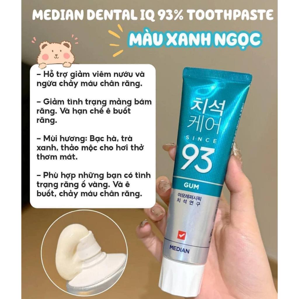 Kem Đánh Răng Median IQ 93% Tartar Gum Toothpaste 120g Ngăn Ngừa Viêm Nướu, Dùng Cho Người Sâu Răng