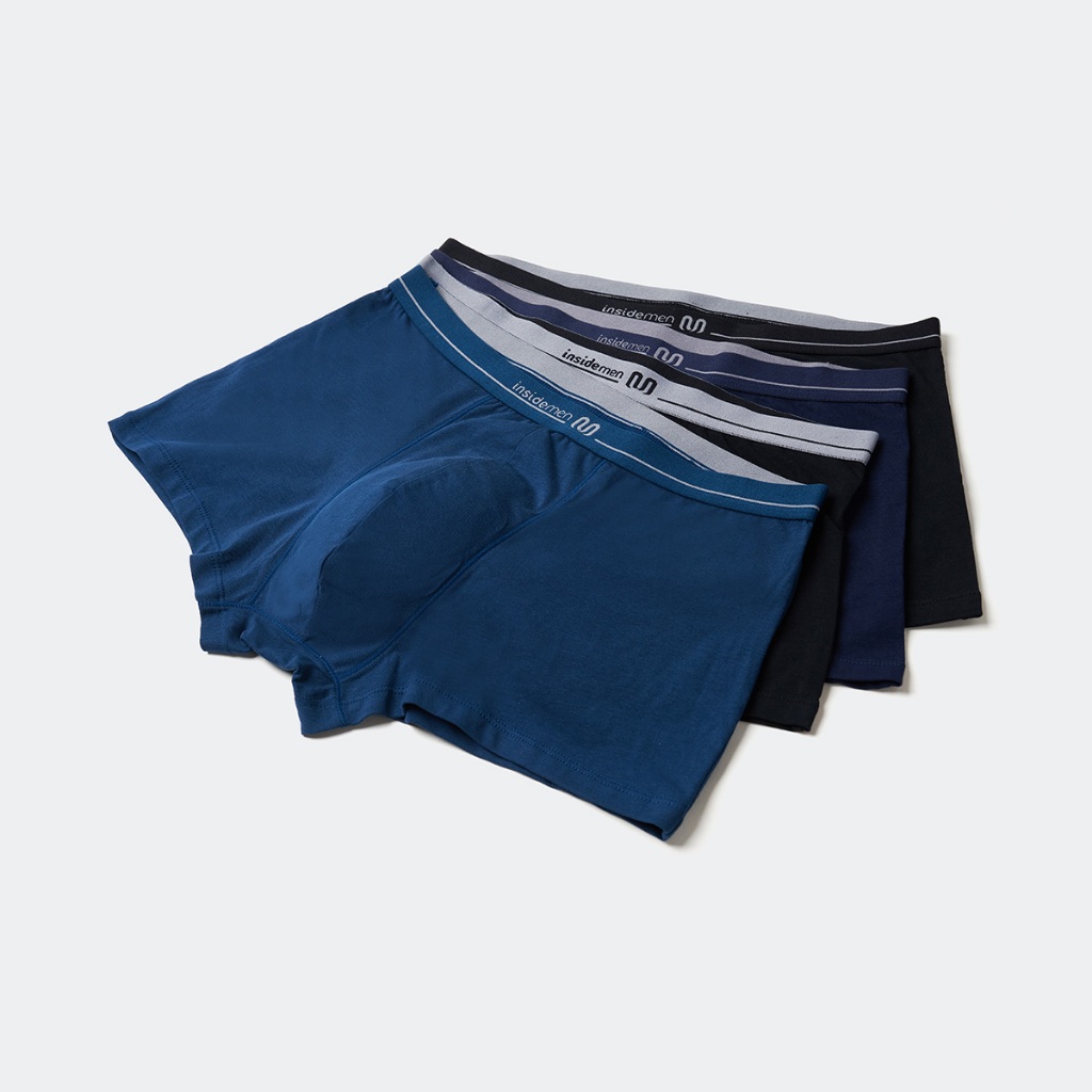 Quần lót nam Boxer INSIDEMEN vải cotton mềm mại thoáng khí co giãn 4 chiều IBX007EDP02