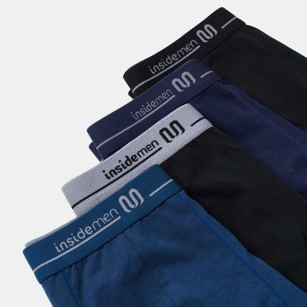 Quần lót nam Boxer INSIDEMEN vải cotton mềm mại thoáng khí co giãn 4 chiều IBX007EDP02