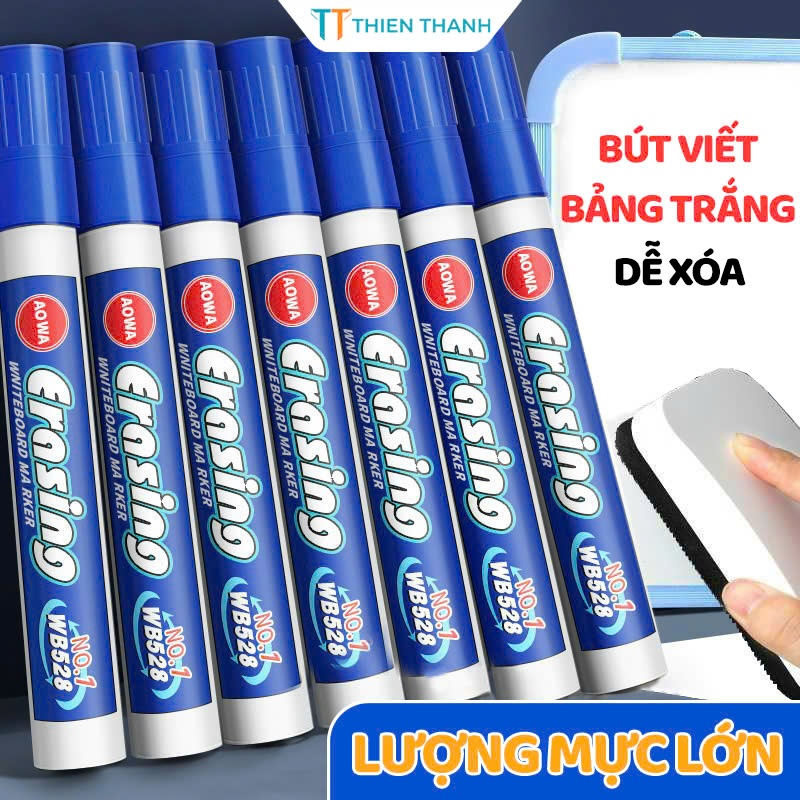 Bút Lông Viết Bảng Trắng Xóa Được Bút Dạ Viết Bảng Đầu Bút Viết Êm Trơn Màu Xanh Và Đen