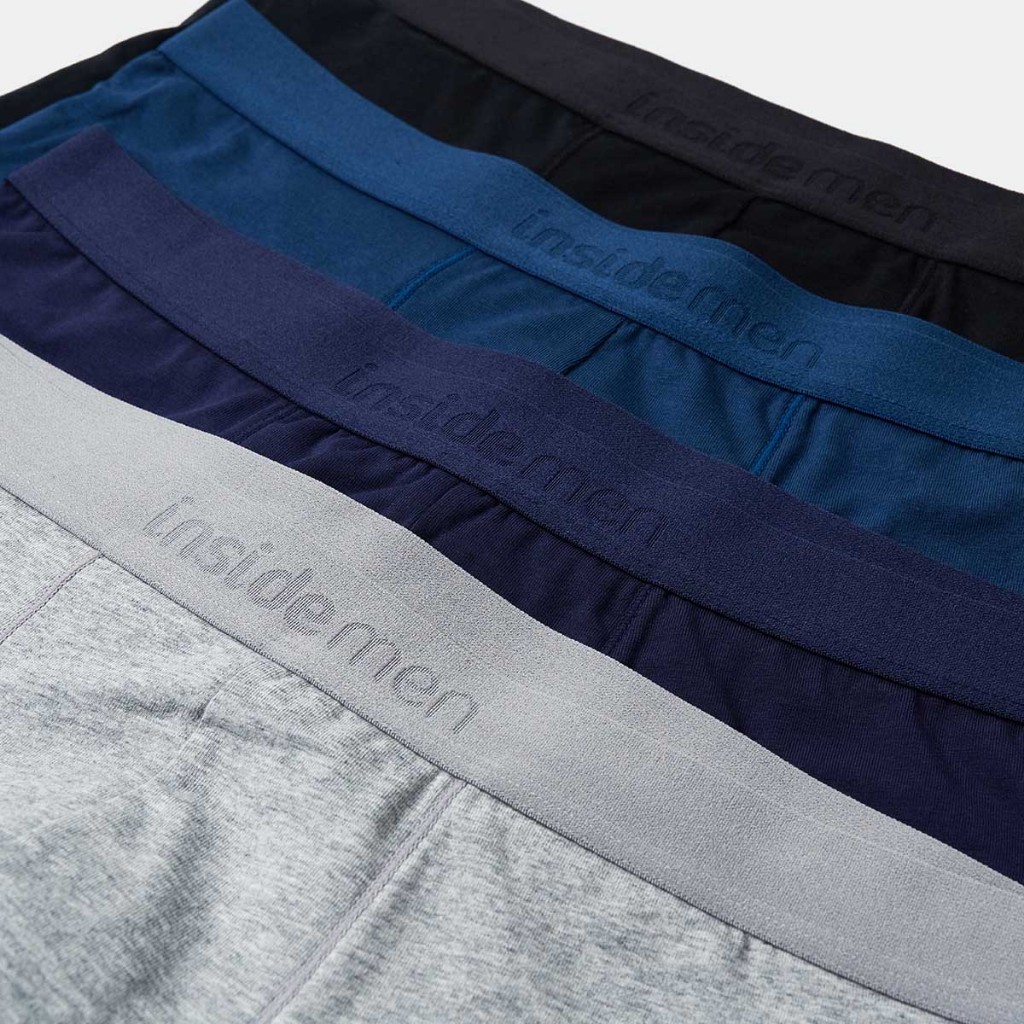 Quần lót nam boxer INSIDEMEN cạp chun co giãn đủ size, chất cotton mềm mại, thoáng mát IBX015