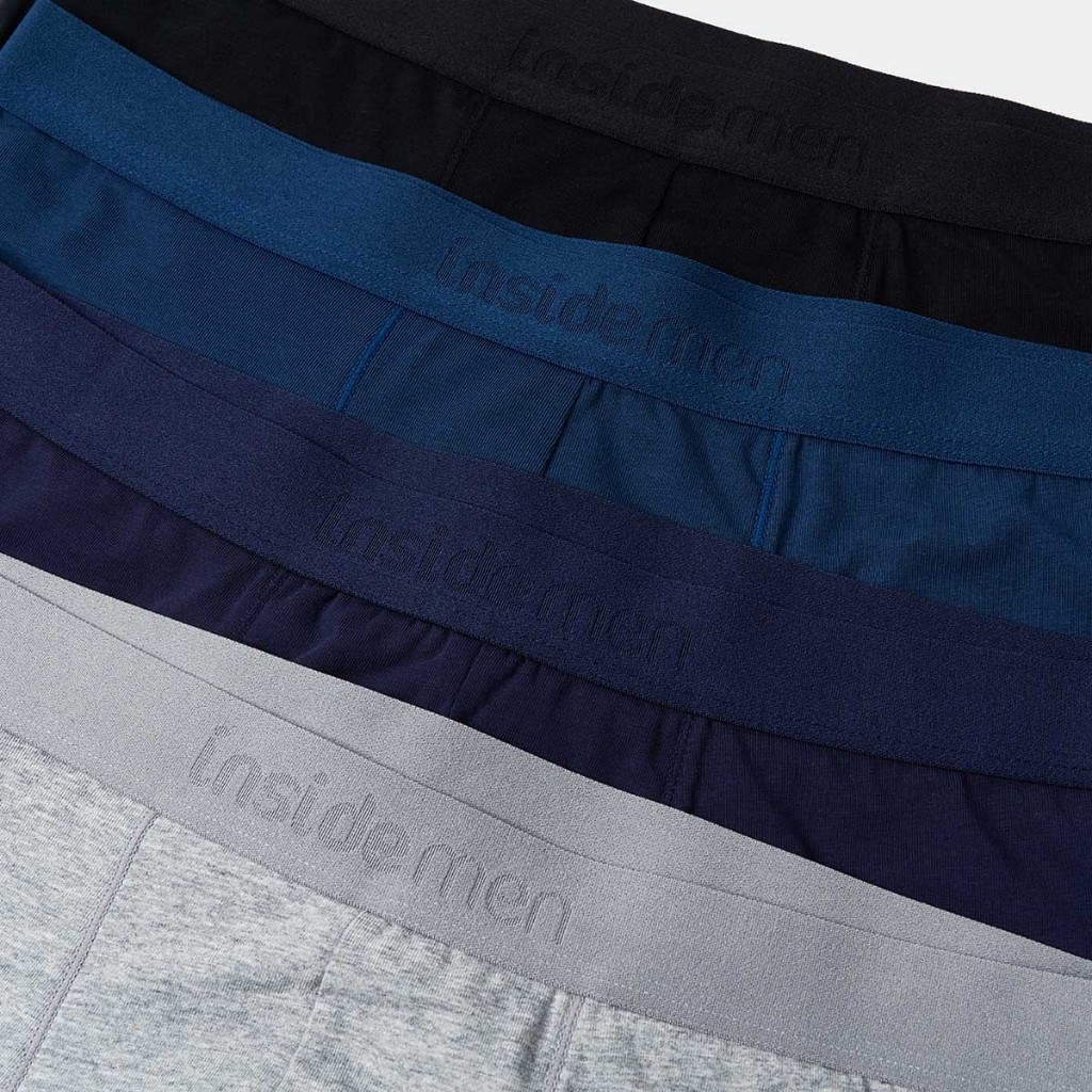Quần lót nam boxer INSIDEMEN cạp chun co giãn đủ size, chất cotton mềm mại, thoáng mát IBX015