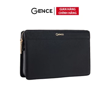 Clutch Da Hàng Hiệu Ví Nam Cầm Tay Công Sở GENCE HT11 Da Bò Cao Cấp Màu Đen Hai Phân Loại Khóa Thường và Khóa Số