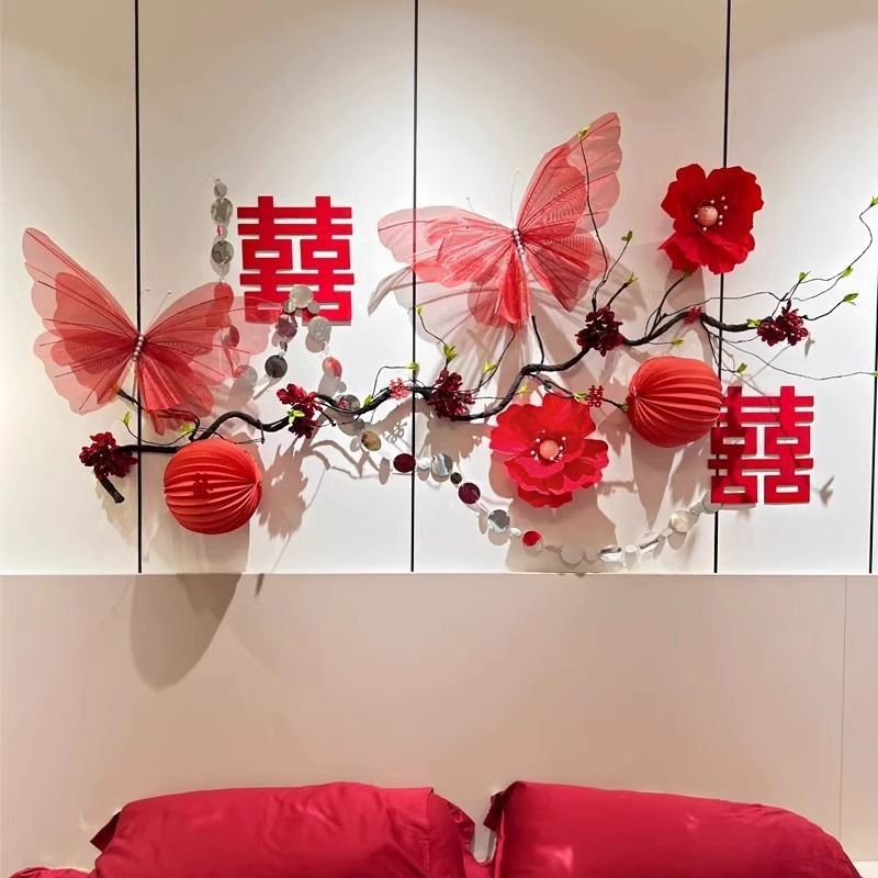 Bướm voan lụa khổng lồ nhân tạo, hoa voan lụa trang trí decor sự kiện - Kem Shop K56