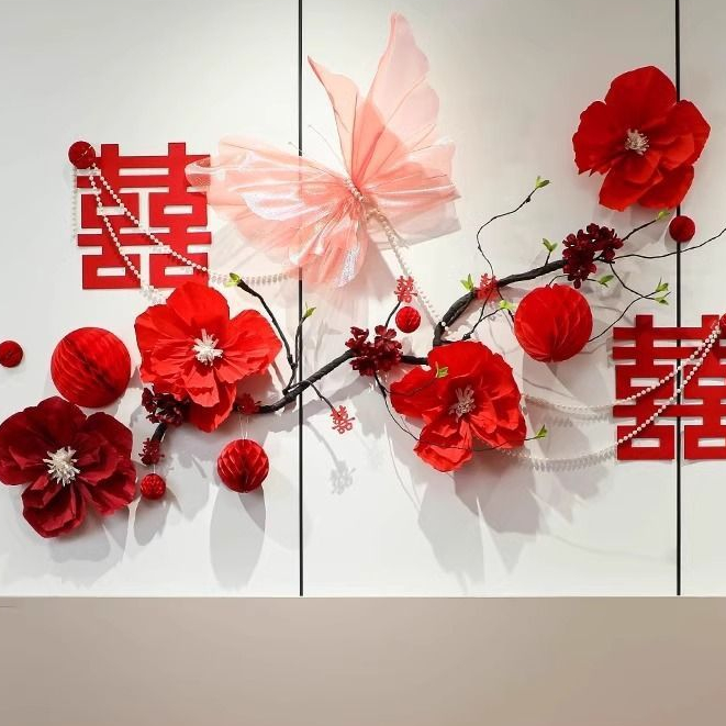 Bướm voan lụa khổng lồ nhân tạo, hoa voan lụa trang trí decor sự kiện - Kem Shop K56
