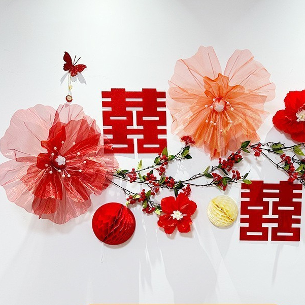 Bướm voan lụa khổng lồ nhân tạo, hoa voan lụa trang trí decor sự kiện - Kem Shop K56