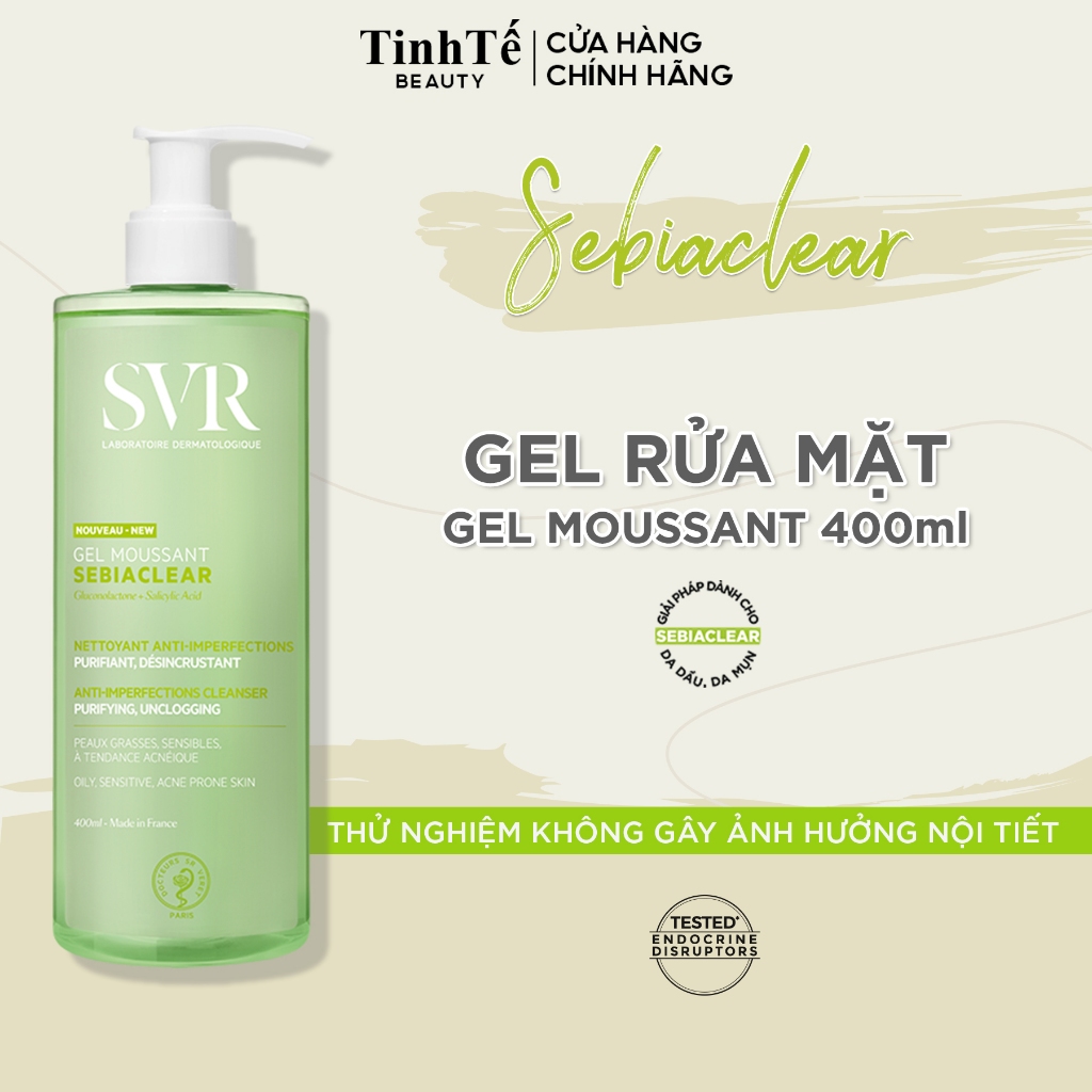 Ảnh Sữa rửa mặt chứa PHA dành cho da hỗn hợp, da dầu mụn SVR Sebiaclear Gel Moussant 400ml 3