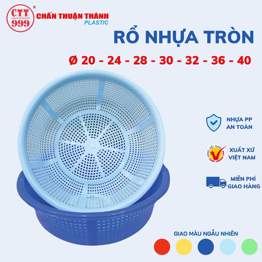 Rổ nhựa tròn, rổ gạo Chấn Thuận Thành, rổ lỗ nhỏ, rổ rau, đa năng tiện ...
