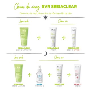 Kem dưỡng ẩm dành cho da dầu mụn, dưỡng da mềm mịn và giúp làm mờ vết thâm sau mụn SVR Sebiaclear Hydra 40ml