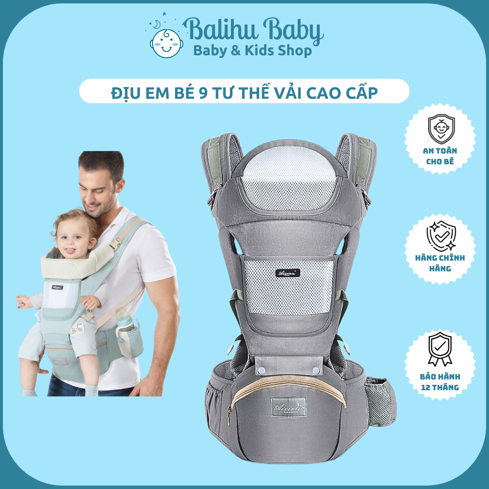 Địu em bé, Địu em bé chống gù, Địu em bé sơ sinh 9 tư thế chống gù đa ...