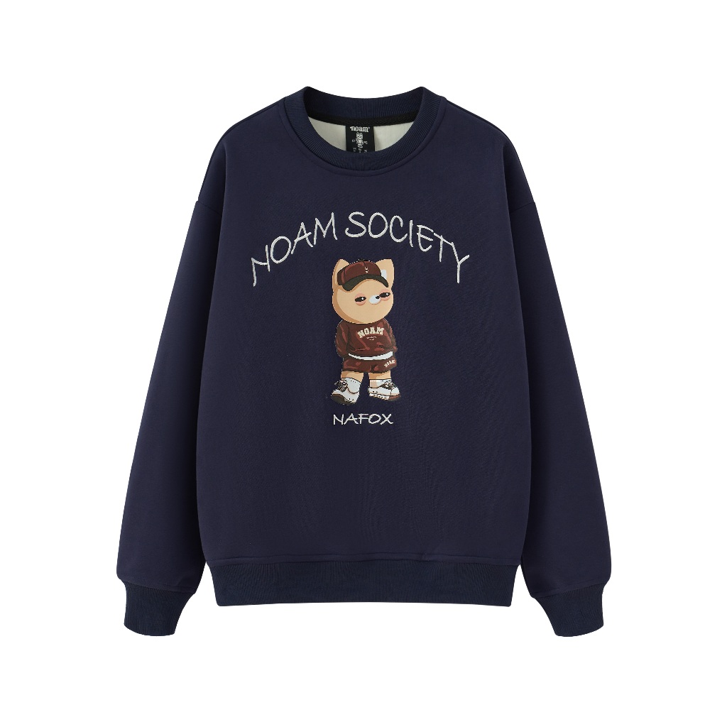 Ảnh Áo Sweater Unisex NOAM SOCIETY Form rộng Vải nỉ lông cáo mềm mịn 3