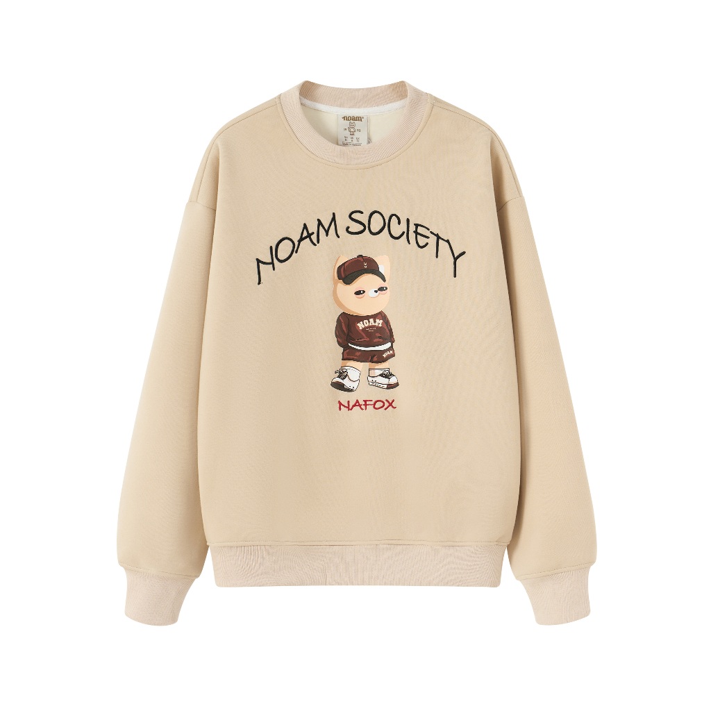 Ảnh Áo Sweater Unisex NOAM SOCIETY Form rộng Vải nỉ lông cáo mềm mịn 4