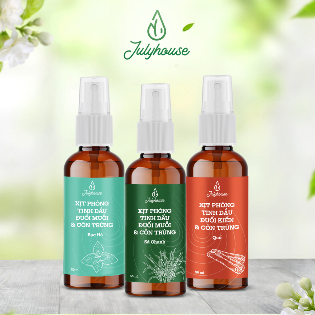 Ảnh Bình xịt phòng tinh dầu sả chanh, bạc hà, quế JULYHOUSE 50ml khử mùi hiệu quả (mùi tự chọn) 3