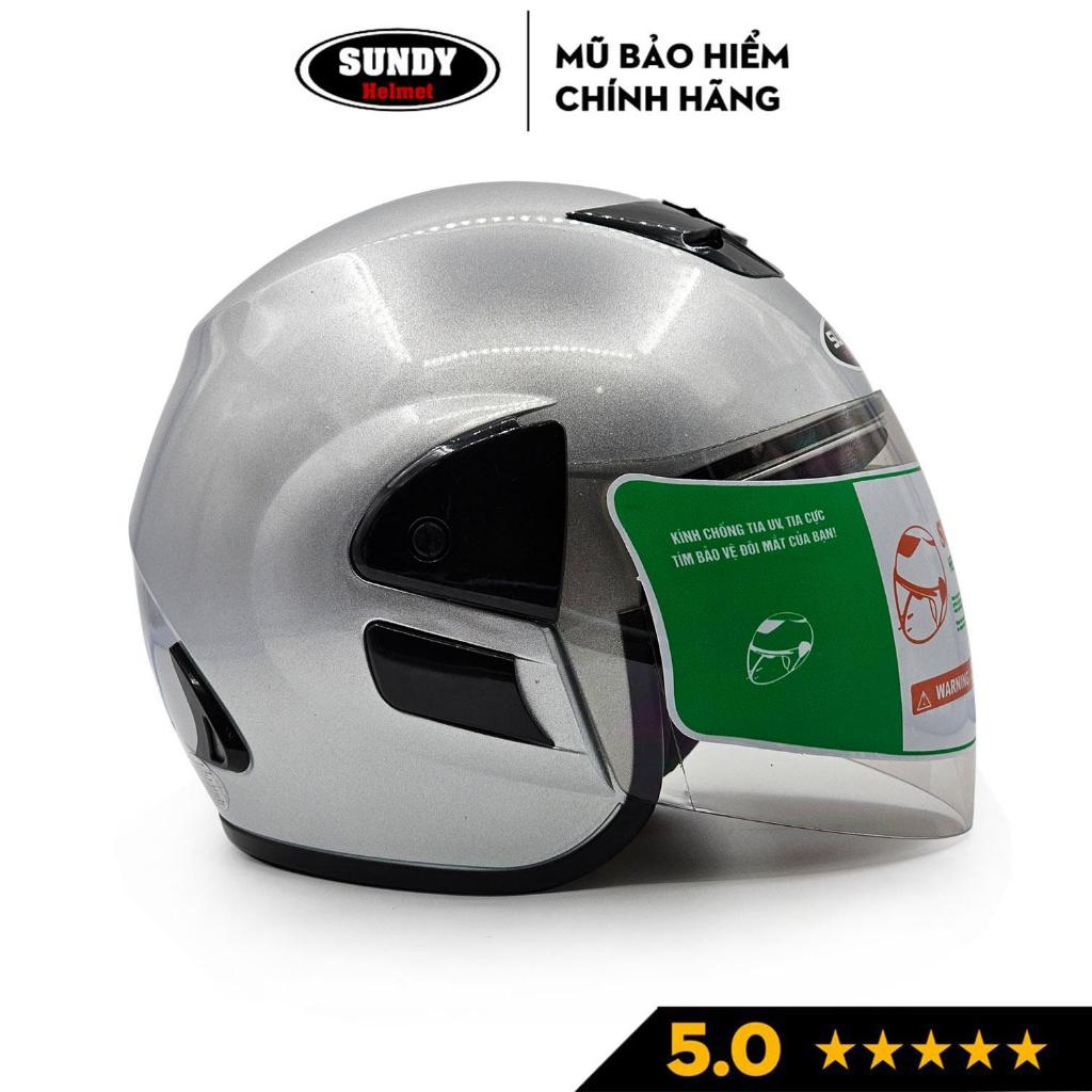 Ảnh Mũ bảo hiểm 3/4 có kính chụp tai SUNDY Helmets HP03K an toàn, thời trang cho nam và nữ, size 56-59cm 2