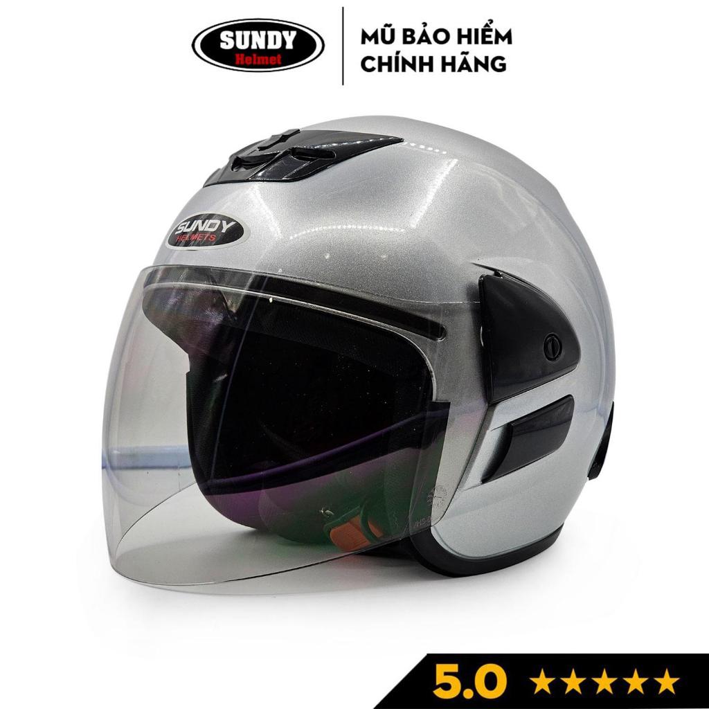 Ảnh Mũ bảo hiểm 3/4 có kính chụp tai SUNDY Helmets HP03K an toàn, thời trang cho nam và nữ, size 56-59cm 1