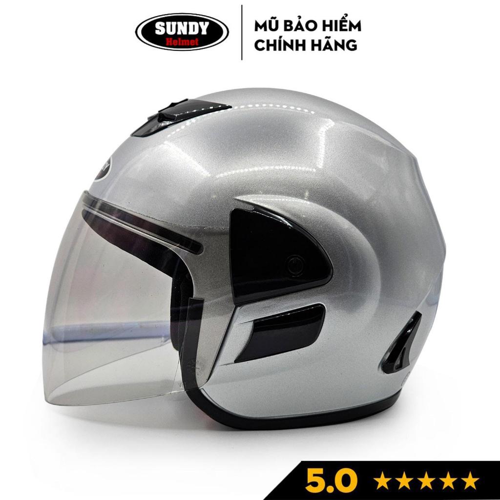 Ảnh Mũ bảo hiểm 3/4 có kính chụp tai SUNDY Helmets HP03K an toàn, thời trang cho nam và nữ, size 56-59cm 3