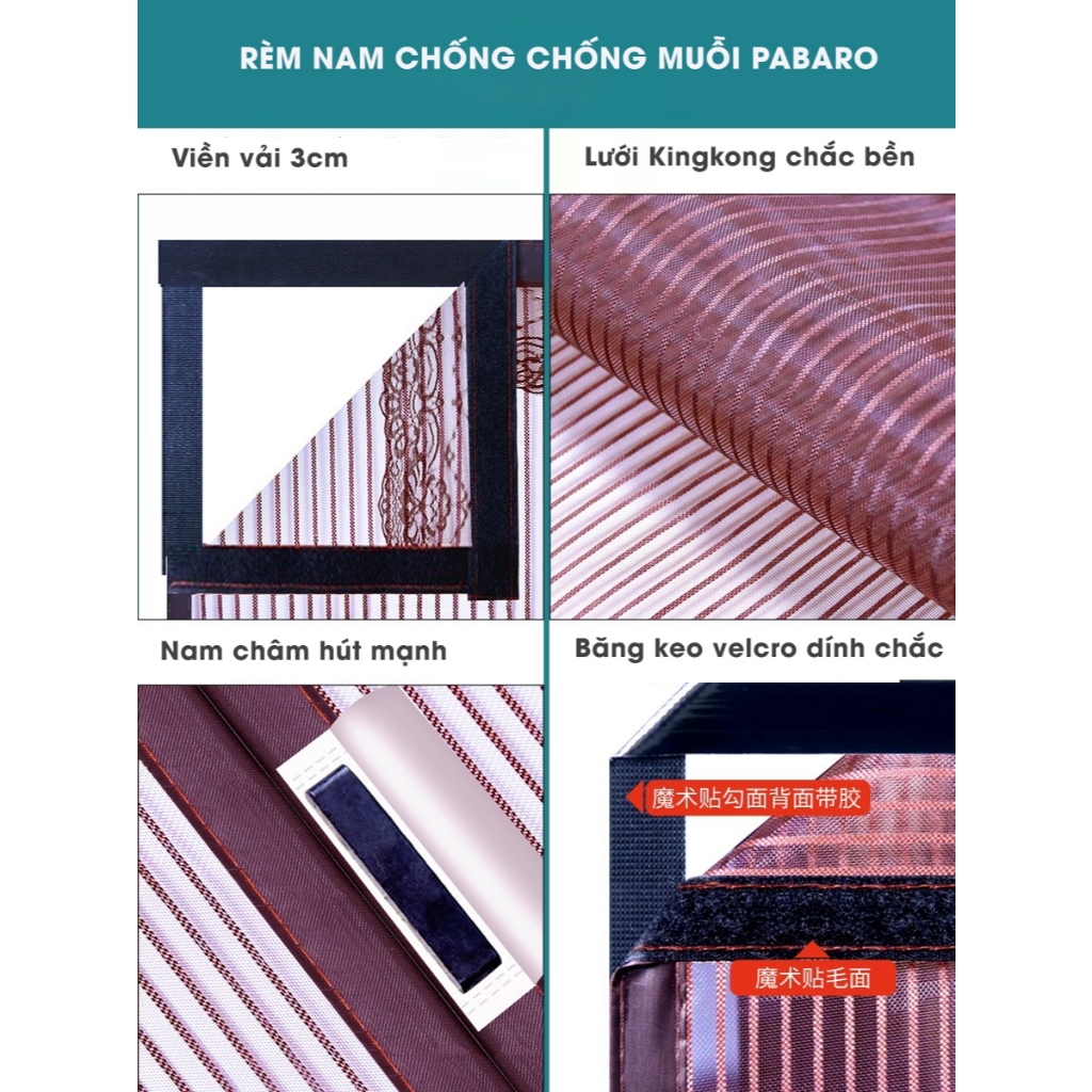 Rèm Chống Muỗi Nam Châm Lưới Chống Muỗi Cửa Sổ Mùng Màn Chống Muỗi Làm Theo Yêu Cầu PABARO