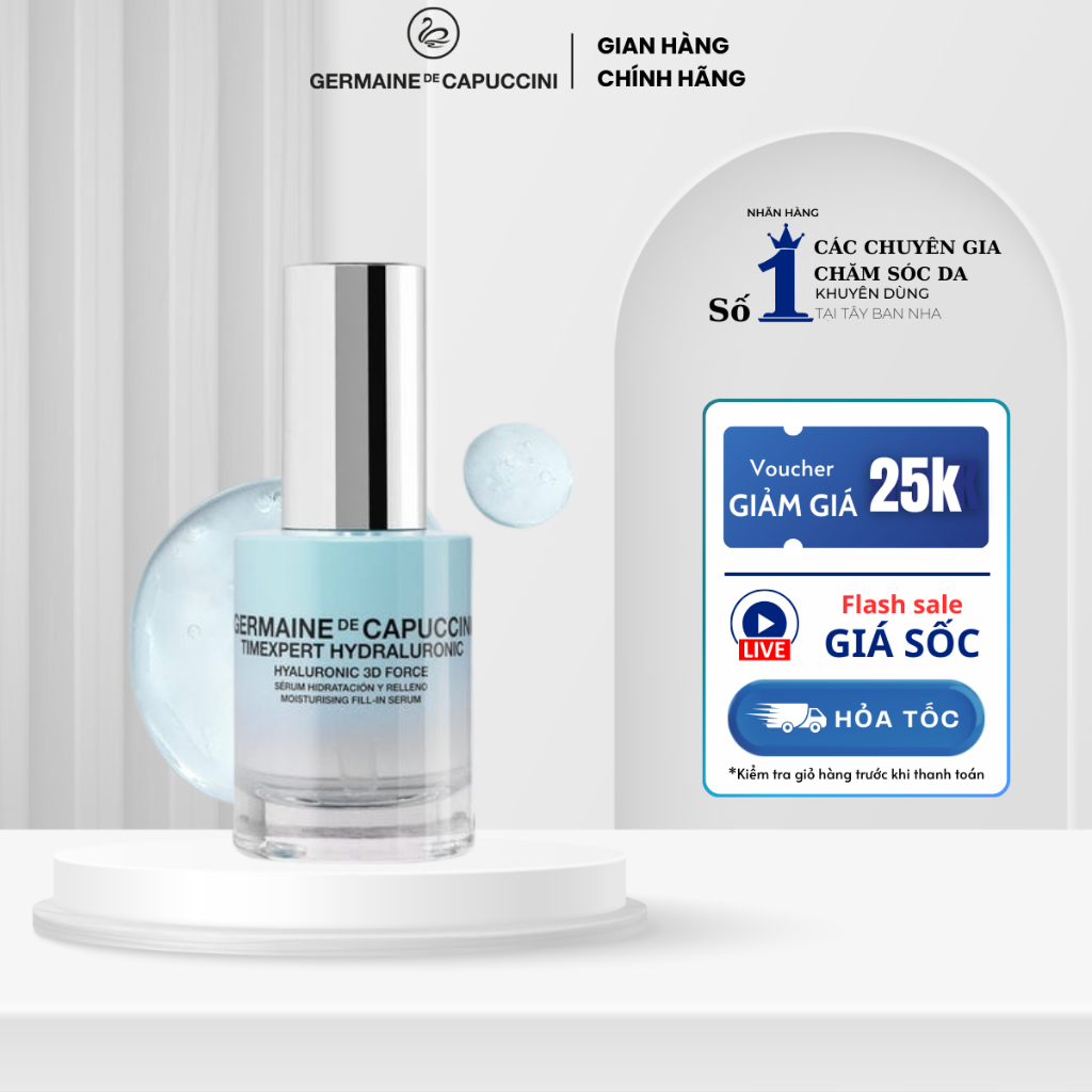 Sérum Hydratant Germaine De Capuccini Hyaluronic 3D Force - 30 Ml - Neuf, Origine France