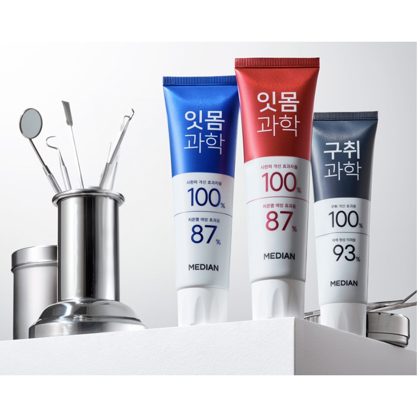 Kem Đánh Răng Median 100% Gum Science Toothpaste Làm Trắng Răng, Giảm Ê Buốt, Thơm Miệng 120G