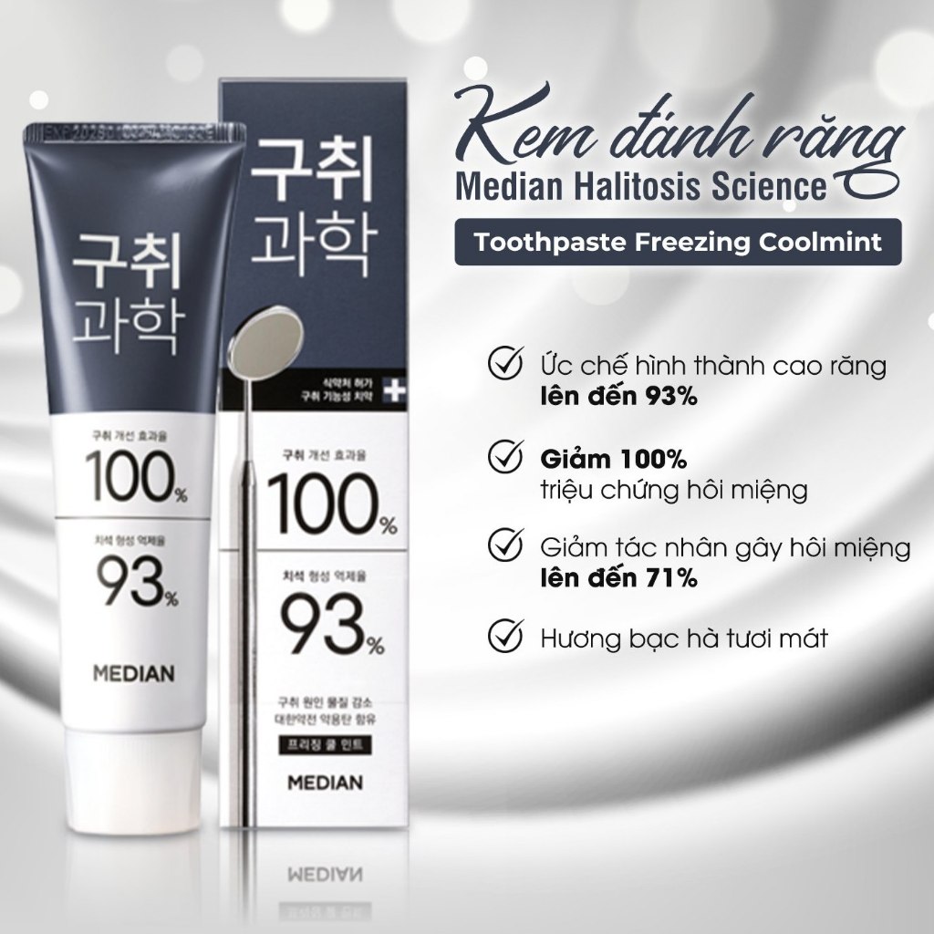 Kem Đánh Răng Median 100% Gum Science Toothpaste Làm Trắng Răng, Giảm Ê Buốt, Thơm Miệng 120G