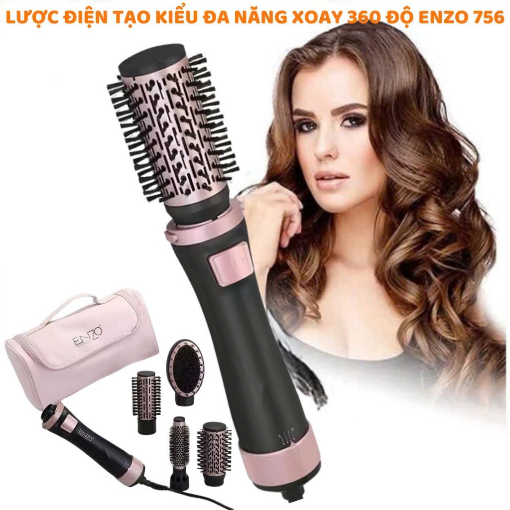 Ảnh Lược điện chải tóc ENZO 756, lược điện uốn cụp tạo kiểu đa năng, bảo hành 5 năm 3