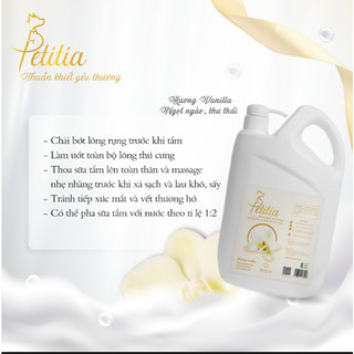 Sữa tắm hữu cơ Petitia 2L cho chó mèo, an toàn, dưỡng lông, lưu hương Vanilla ngọt ngào, thư thái