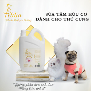 Sữa tắm hữu cơ Petitia 2L cho chó mèo, an toàn, dưỡng lông, lưu hương Vanilla ngọt ngào, thư thái