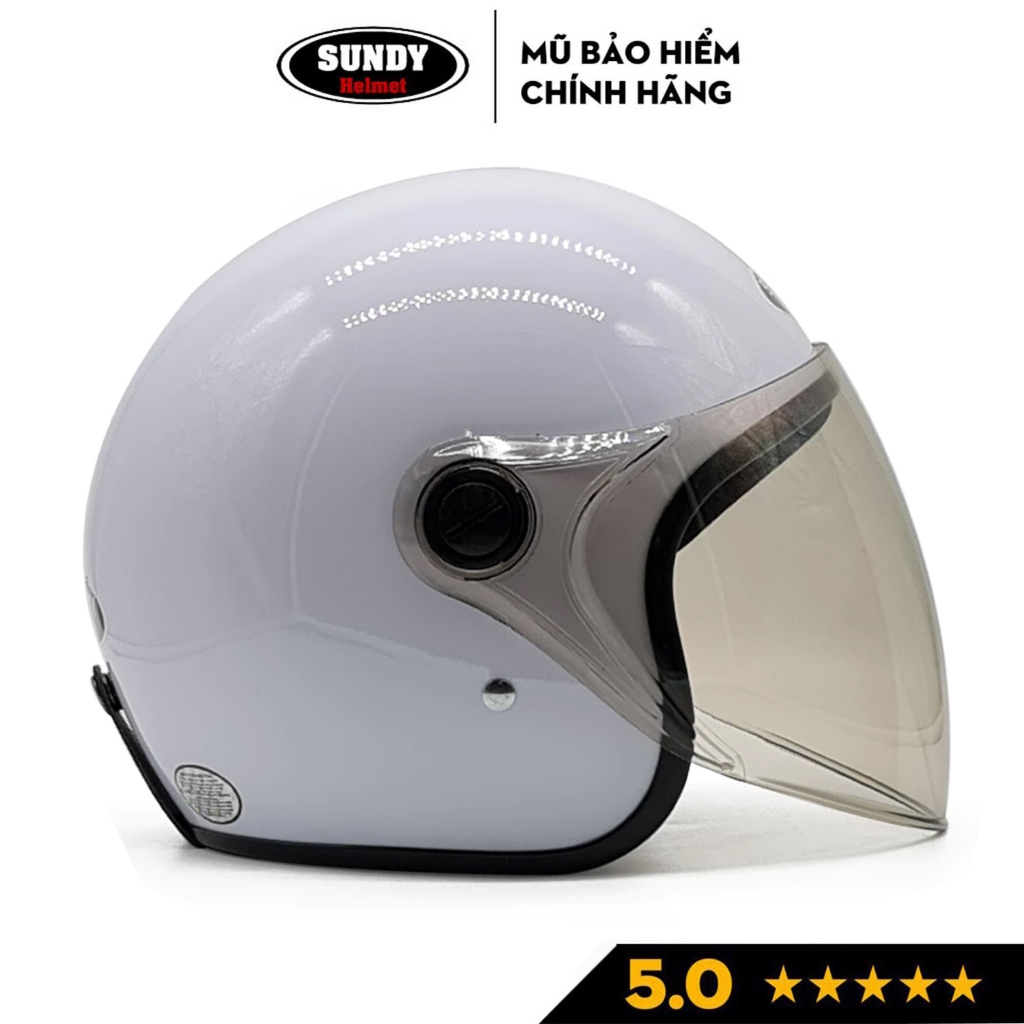 Ảnh Mũ bảo hiểm chụp tai 3/4 đầu có kính SUNDY Helmets HP03K, Freesize 56-58cm an toàn, thời trang cho cả nam và nữ 3