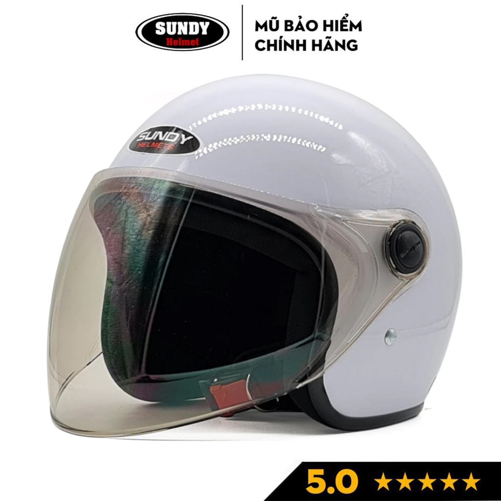Ảnh Mũ bảo hiểm chụp tai 3/4 đầu có kính SUNDY Helmets HP03K, Freesize 56-58cm an toàn, thời trang cho cả nam và nữ 2