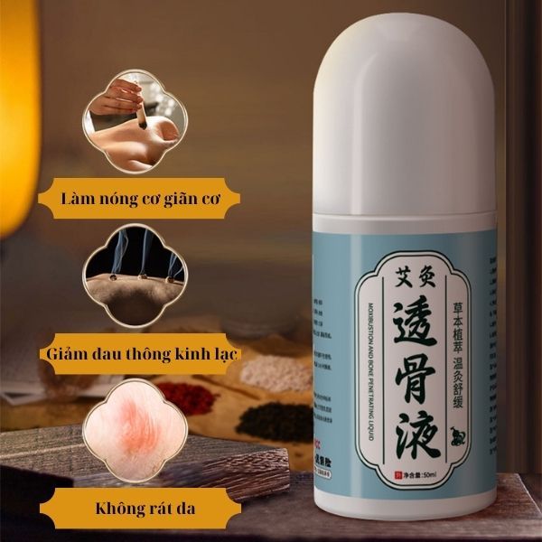 Dầu nóng giảm đau nhức, giãn cơ, thông kinh lạc Đồng Nhân Đường Nam Kinh chai lăn tiện dụng