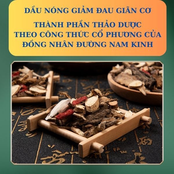 Dầu nóng giảm đau nhức, giãn cơ, thông kinh lạc Đồng Nhân Đường Nam Kinh chai lăn tiện dụng