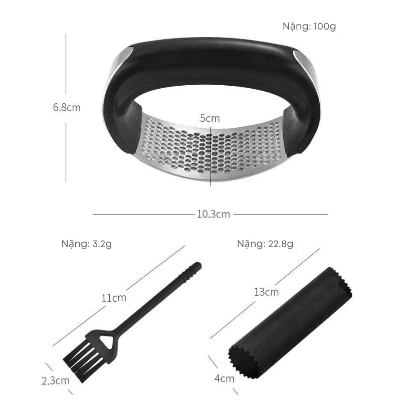 Dụng Cụ Nghiền Tỏi KooBee Ép Tỏi, Dập Tỏi Inox Nhanh Gọn Tiện Dụng - Tay Cầm Nghiền Tỏi, Gia Vị (NB34)