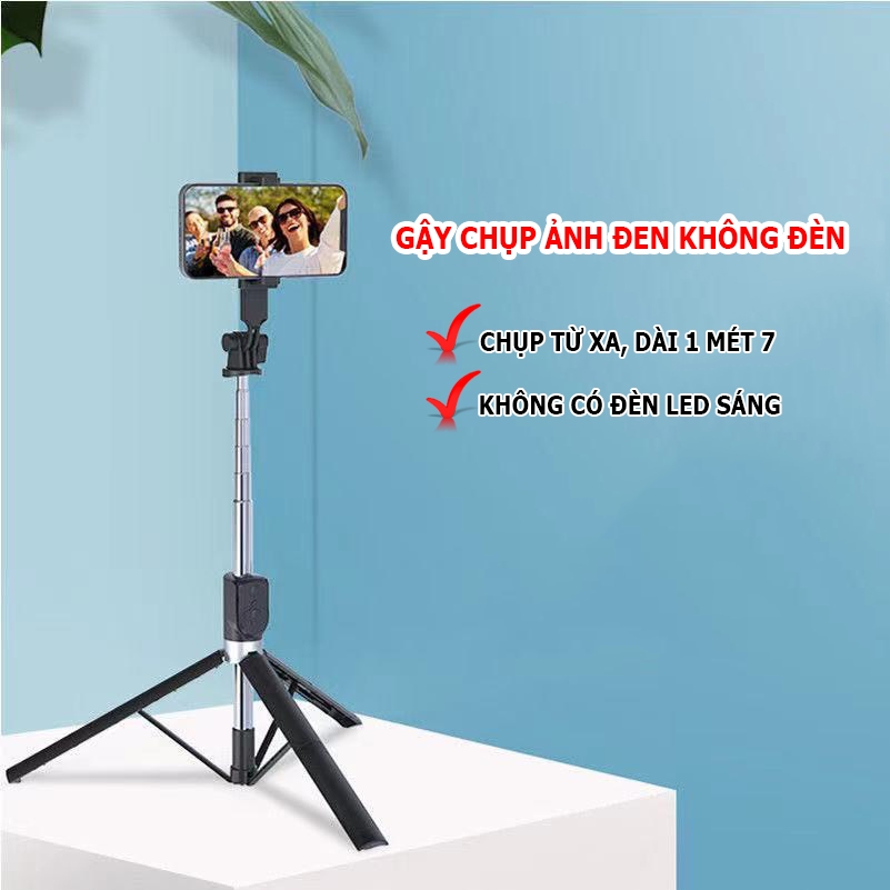 Gậy chụp ảnh selfie chân BT 11 dài tối đa 1m7, chụp hình tự