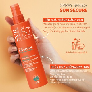 Chống nắng dạng xịt SVR SUN SECURE Spray SPF50+ 200ml (1)
