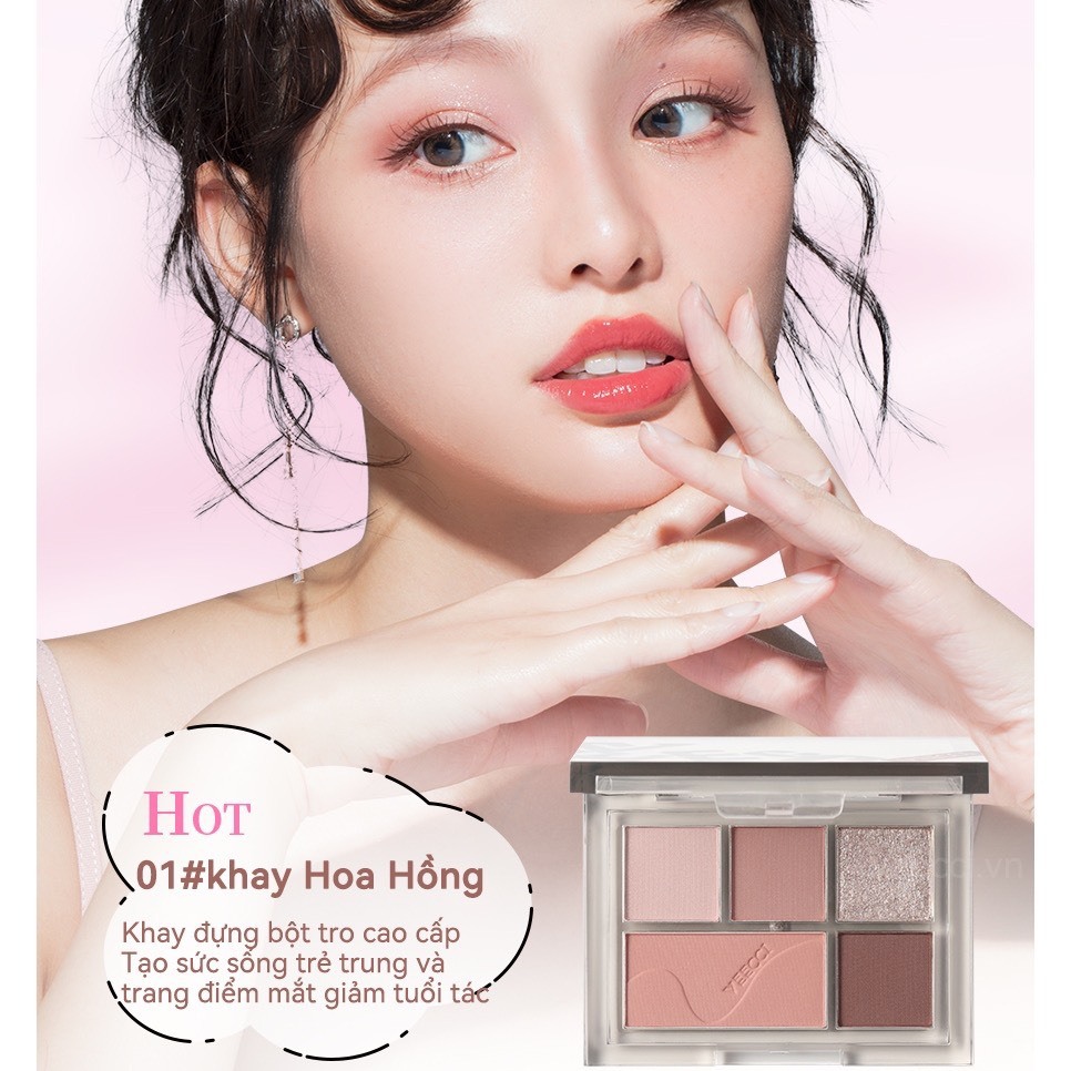 VEECCI Phấn Mắt 5 ô với nhưng tone màu hot trend chất phấn mịn lỳ 5.2g | NHÍM HOUSE