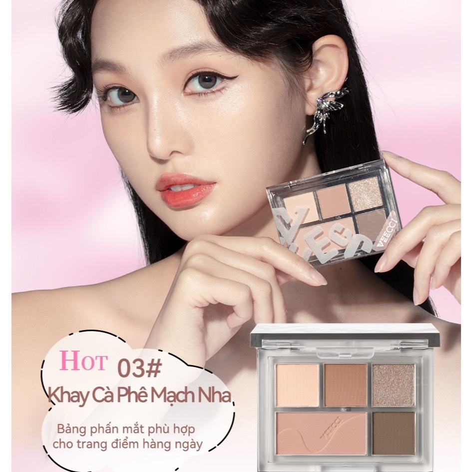 VEECCI Phấn Mắt 5 ô với nhưng tone màu hot trend chất phấn mịn lỳ 5.2g | NHÍM HOUSE