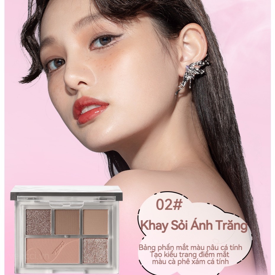 VEECCI Phấn Mắt 5 ô với nhưng tone màu hot trend chất phấn mịn lỳ 5.2g | NHÍM HOUSE