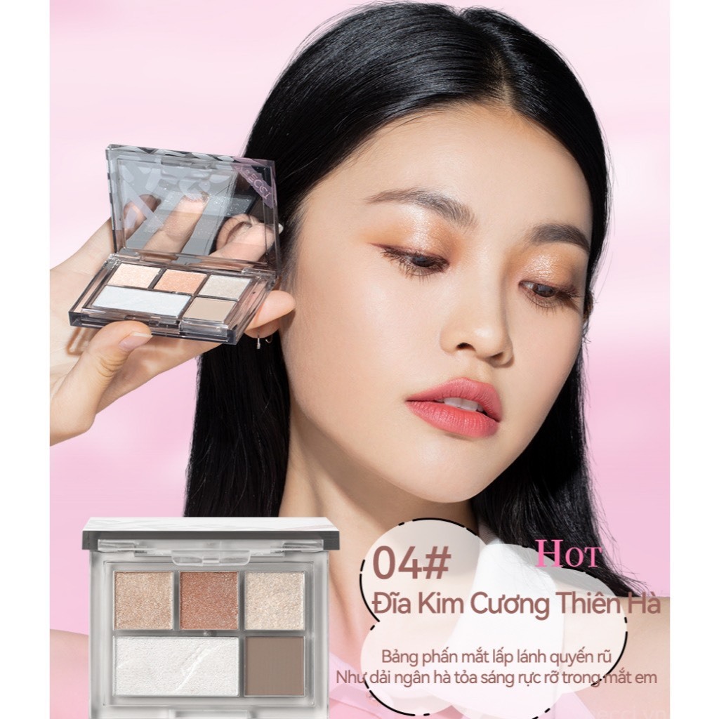 VEECCI Phấn Mắt 5 ô với nhưng tone màu hot trend chất phấn mịn lỳ 5.2g | NHÍM HOUSE