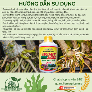 Phân Bón Hữu Cơ Acid Humic 322 Vàng Mỹ - Kích Rễ - Giải Độc - Cải Tạo Đất (Chai 235ml)